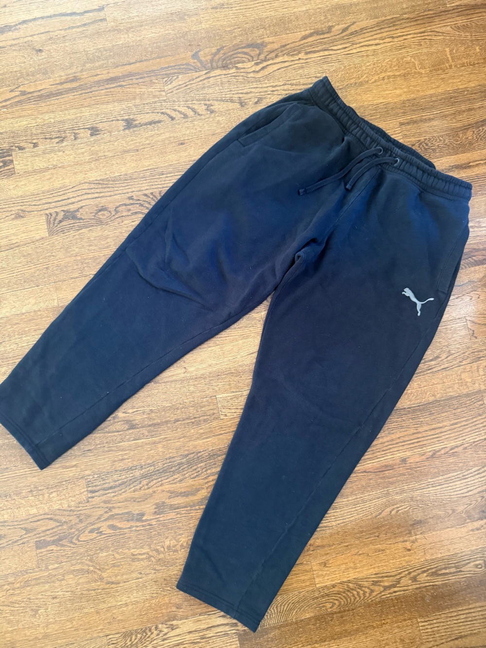 Puma Black Jogger Sweatpants with Silver Logo